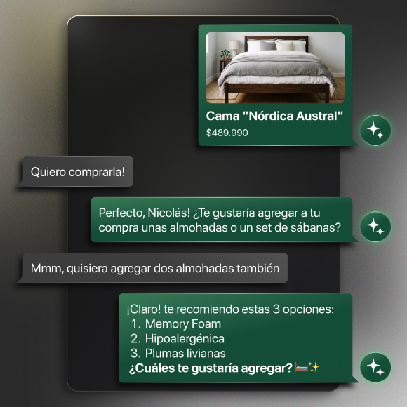 El cliente pregunta y el agente recomienda